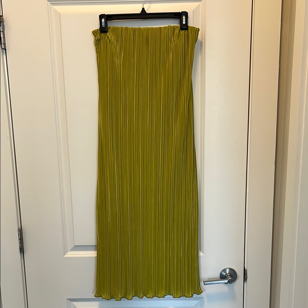 Urban Outfitters Green Midi Pleated Dress
